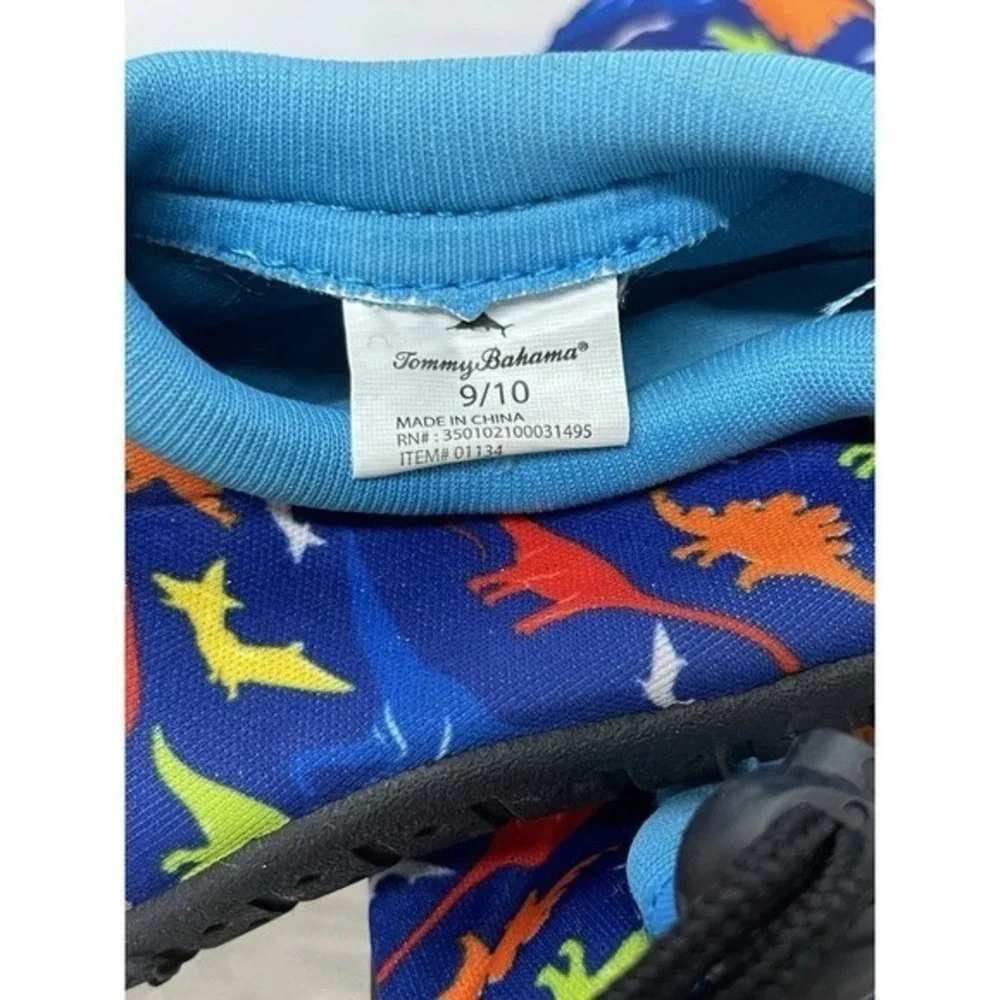 Tommy Bahama‎ Kids Blue Dinosaur Print Water Shoes Swim Beach Pool Size 9/10